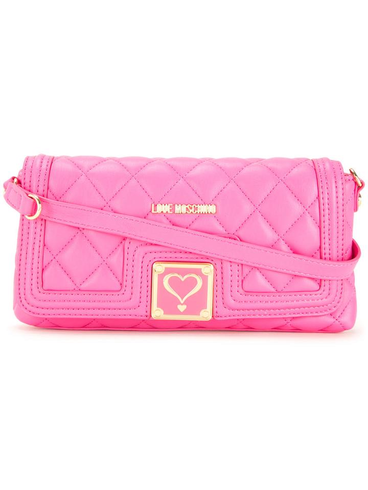 Love Moschino - Quilted Shoulder Bag - Women - Polyurethane - One Size, Women's, Pink/purple, Polyurethane
