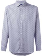 Etro Geometric Print Shirt, Size: 44, Blue, Cotton