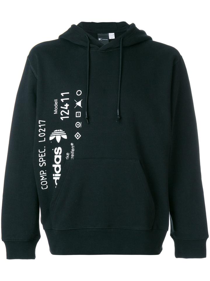 Adidas Originals By Alexander Wang Graphic Print Hoodie - Black
