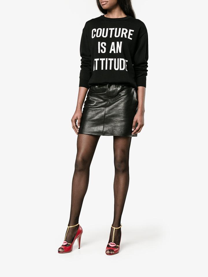 Moschino Loose Fit Jumper, Women's, Size: Medium, Black, Virgin Wool