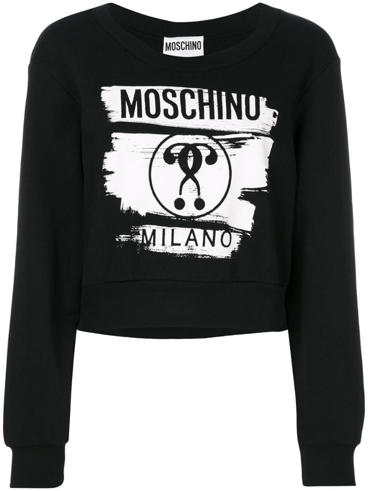 Moschino Logo Patch Sweatshirt - Black