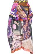 Chloé Floral Print Belted Scarf Detail Silk Shorts - 6za Multicolour