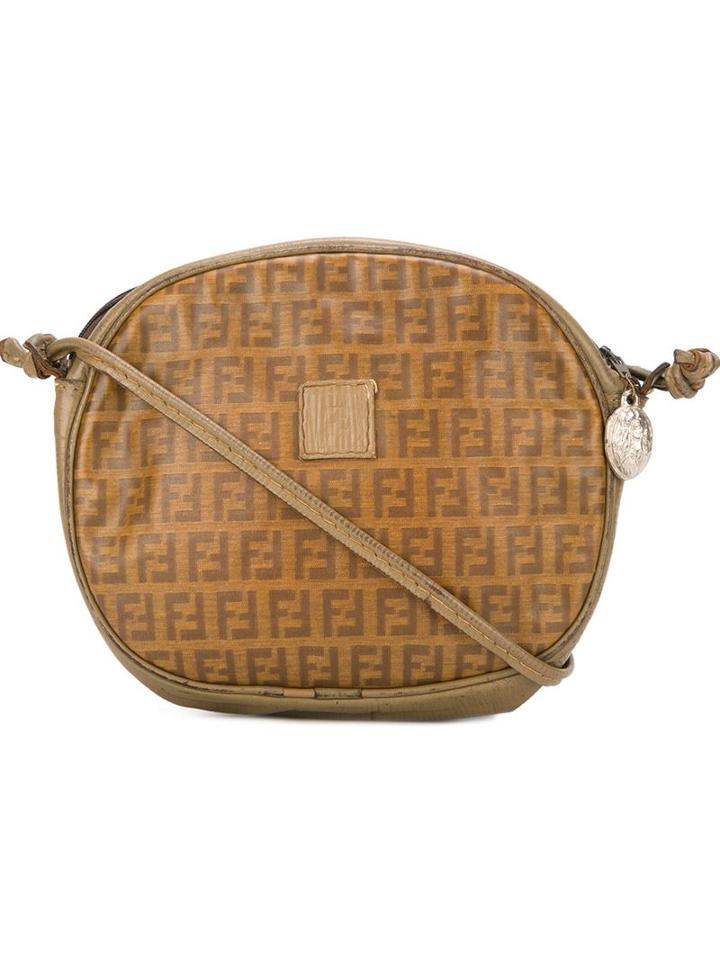 Fendi Vintage Ff Logo Shoulder Bag, Women's, Nude/neutrals