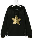 So Twee By Miss Grant Teen Sequin Star Hoodie - Black