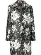 Steffen Schraut Floral Print Trench Coat - Grey