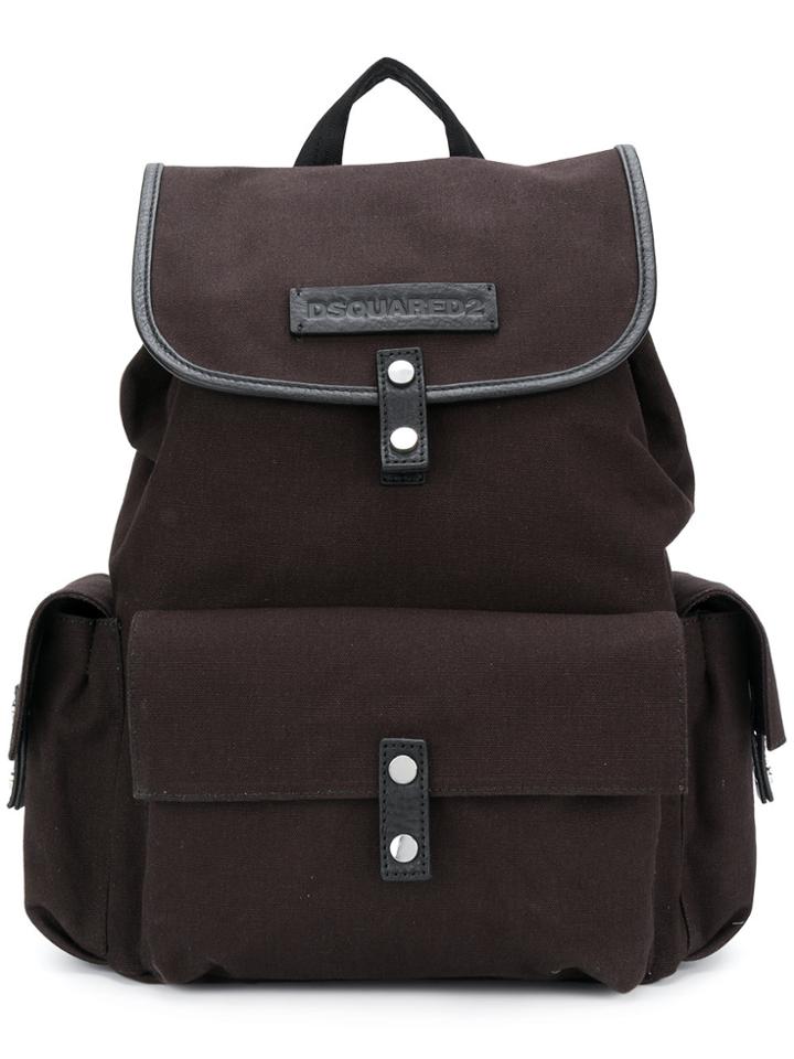 Dsquared2 Logo Patch Pocket Backpack - Black