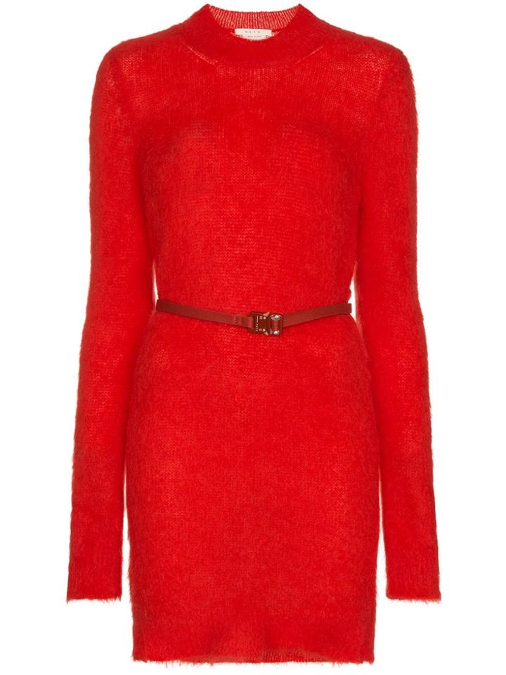 Alyx Long-sleeve Mini Mohair And Wool Sweater Dress - Red