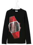 Moschino Kids Watch Print T-shirt - Black