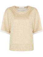 Philosophy Di Lorenzo Serafini Lurex Half Sleeve Sweatshirt - Metallic