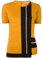 No21 Knitted T-shirt, Women's, Size: 44, Yellow/orange, Virgin Wool/silk