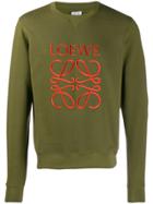 Loewe Logo Embroidered Sweater - Green
