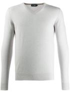Hackett V-neck Knit Sweater - Grey