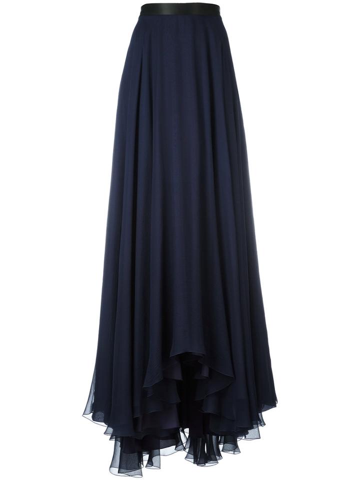 Lanvin Pleated Maxi Skirt, Women's, Size: 38, Blue, Silk