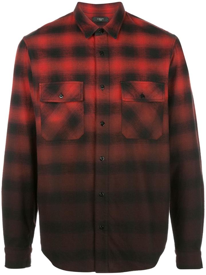 Amiri Dip Dye Flannel Shirt - Red