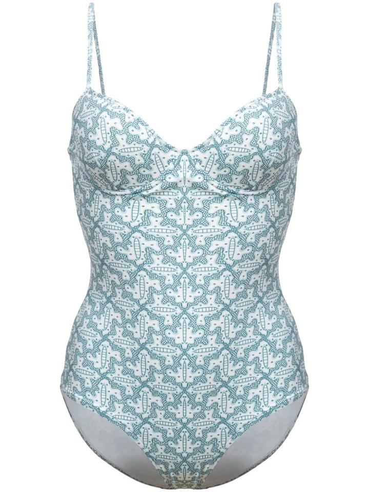 Le Sirenuse Geometric Pattern Swimsuit - Blue
