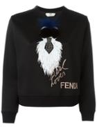 Fendi - Karlito Sweatshirt - Women - Silk/lamb Skin/mink Fur/viscose - 42, Black, Silk/lamb Skin/mink Fur/viscose