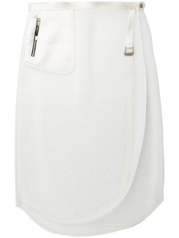 The Reracs Perforated Wrap Skirt - White
