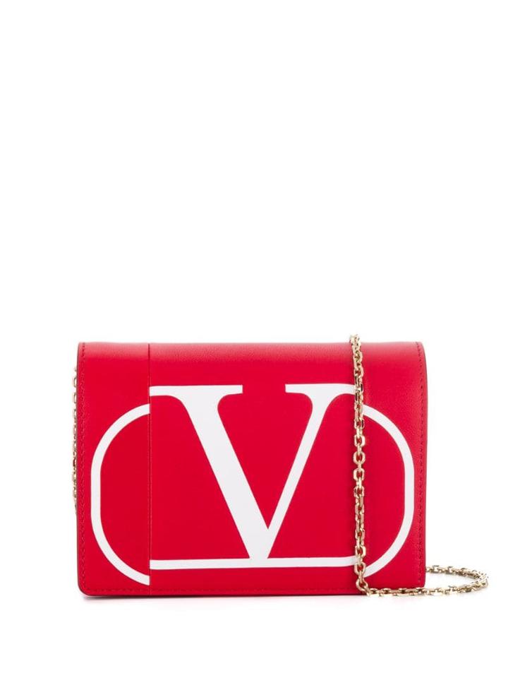 Valentino Valentino Garavani Vlogo Chain Pouch - Red