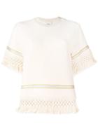 3.1 Phillip Lim Macrame Fringe Top - White