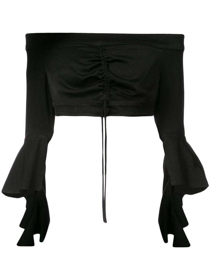 Ellery Cascade Frill Top - Black