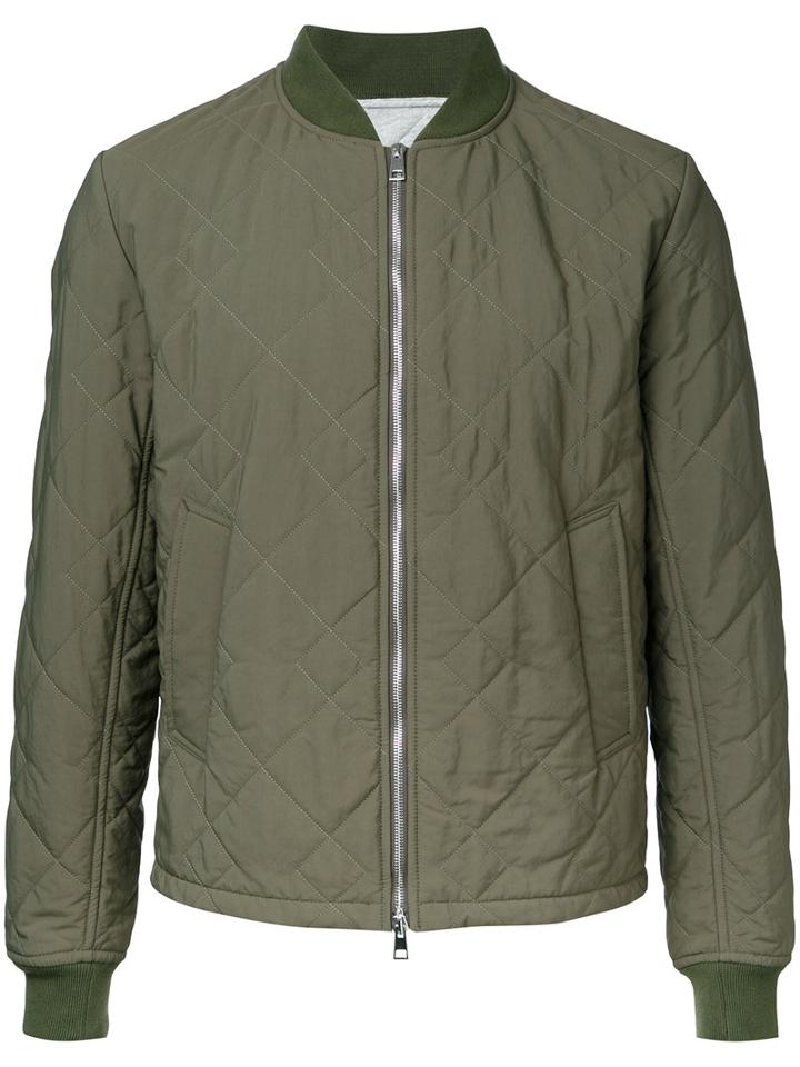 Kent & Curwen Quilted Bomber Jacket, Men's, Size: Large, Green, Polyamide