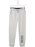 Boss Kids Teen Logo Printed Track Pants - Grey