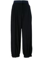 Fendi Cropped Loose Trousers - Black
