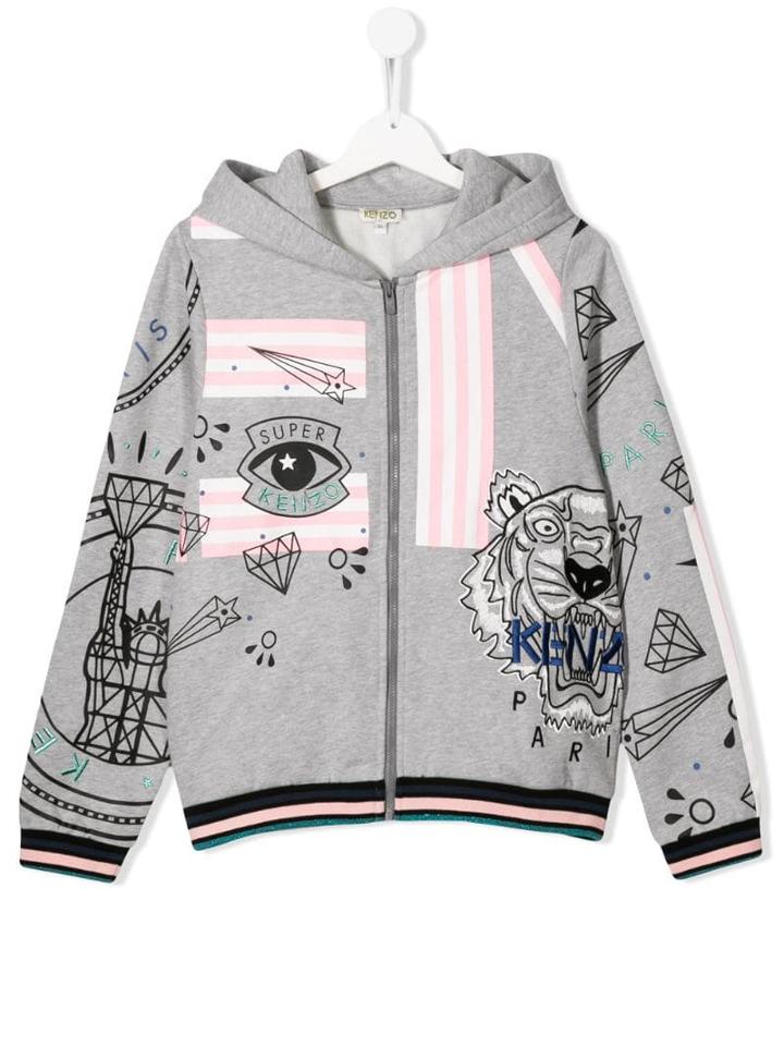 Kenzo Kids Illustrated Hoodie - Grey