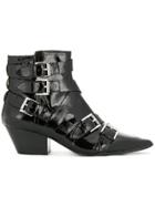 Ash Chelsea Buckle Boots - Black