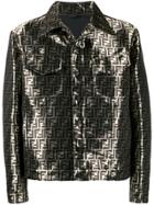 Fendi Logo Pattern Overshirt Jacket - Black