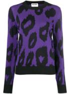 Versus Leopard Intarsia Jumper - Pink & Purple