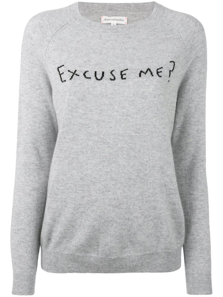 Chinti And Parker - Excuse Me Sweater - Women - Cashmere - S, Grey, Cashmere