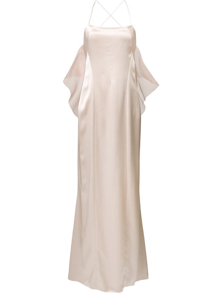 Galvan - Open Back Gown - Women - Silk - 34, Nude/neutrals, Silk