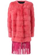 Yves Salomon Fringed Mink Fur Coat