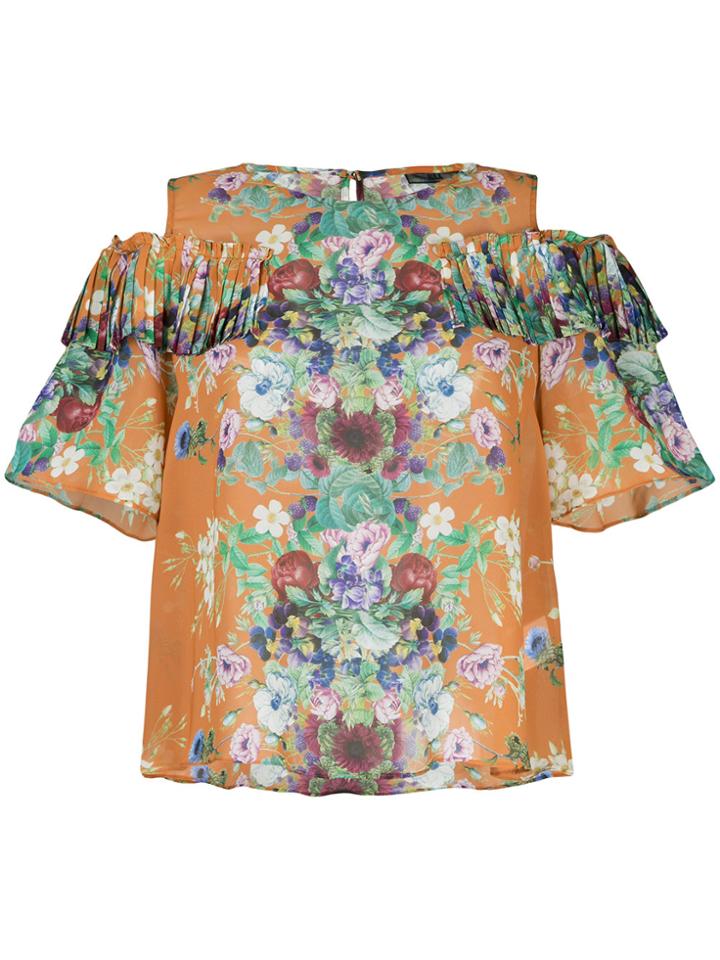 Aula Floral Print Top - Yellow & Orange