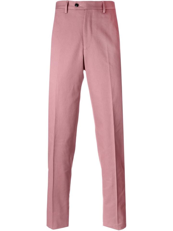 Mp Massimo Piombo Tailored Trousers, Men's, Size: 52, Pink/purple, Cotton
