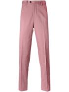 Mp Massimo Piombo Tailored Trousers, Men's, Size: 52, Pink/purple, Cotton