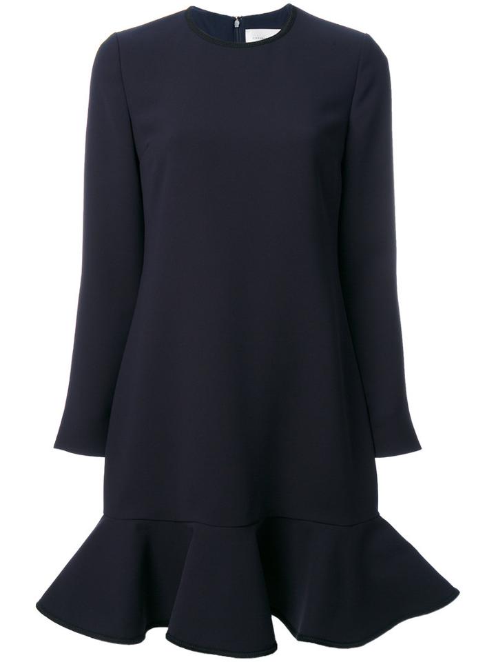Victoria Victoria Beckham - Flared Hem Dress - Women - Silk/polyester - 10, Blue, Silk/polyester