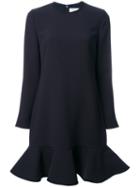 Victoria Victoria Beckham - Flared Hem Dress - Women - Silk/polyester - 10, Blue, Silk/polyester