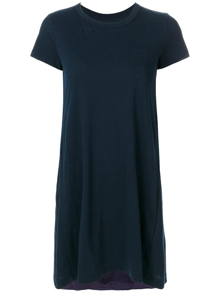 Sacai Long-line Flared T-shirt - Blue