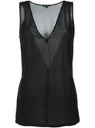 Ann Demeulemeester V-neck Tank Top, Women's, Size: 40, Black, Viscose/silk