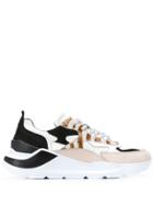 D.a.t.e. Panelled Animal-print Sneakers - White