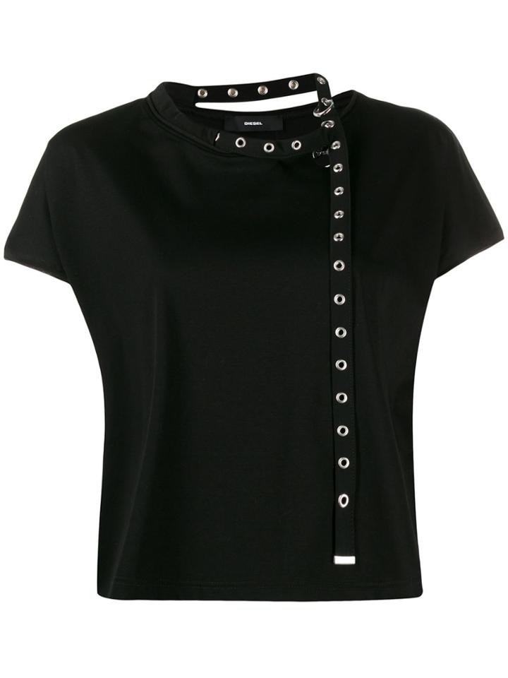 Diesel Eyelet Strap Boxy T-shirt - Black