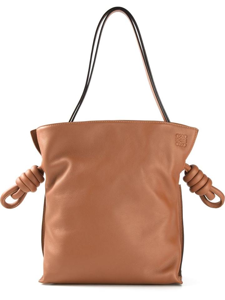 Loewe Flamenco Tote, Women's, Brown, Calf Leather