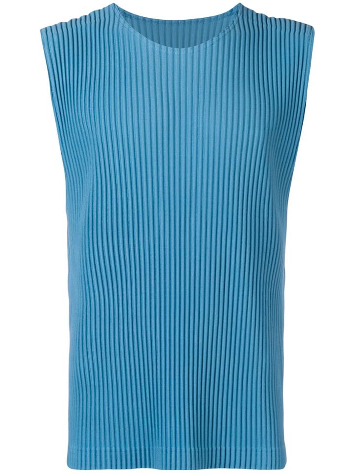 Homme Plissé Issey Miyake Ribbed Tank Top - Blue