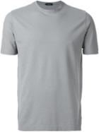 Zanone Round Neck T-shirt, Men's, Size: 56, Grey, Cotton