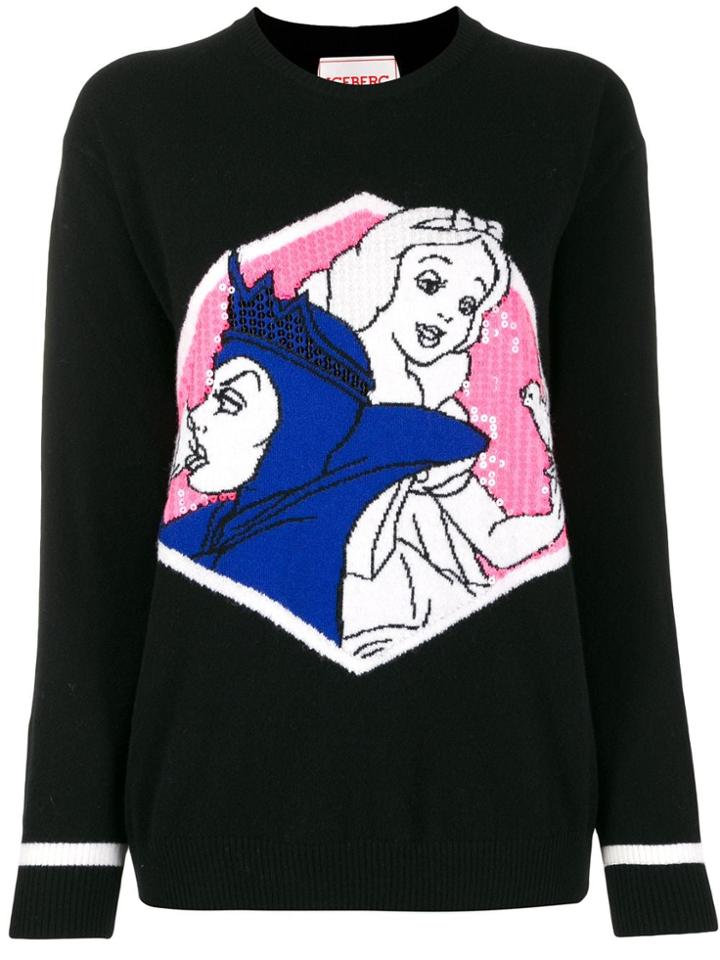 Iceberg Snow White Intarsia Jumper - Black