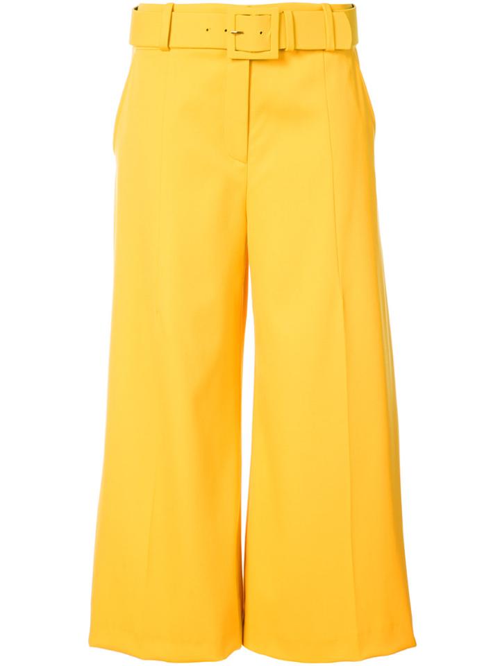 Oscar De La Renta Belted Palazzo Pants - Yellow & Orange