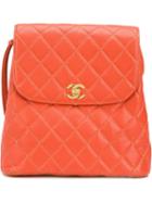 Chanel Vintage Quilted Backpack, Yellow/orange