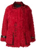 Tom Ford Oversized Shearling Coat - Red